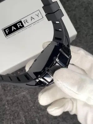 Black Skeleton Chronograph Watch for Men
