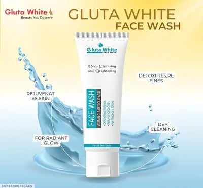 Gluta White Face Wash 100ml Brightening All Skin Typest