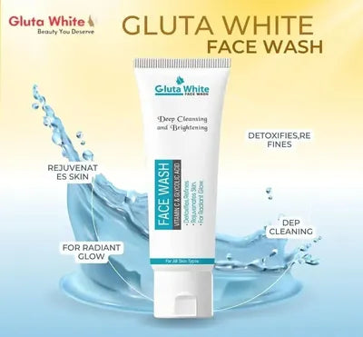 Gluta White Face Wash 100ml Brightening All Skin Typest